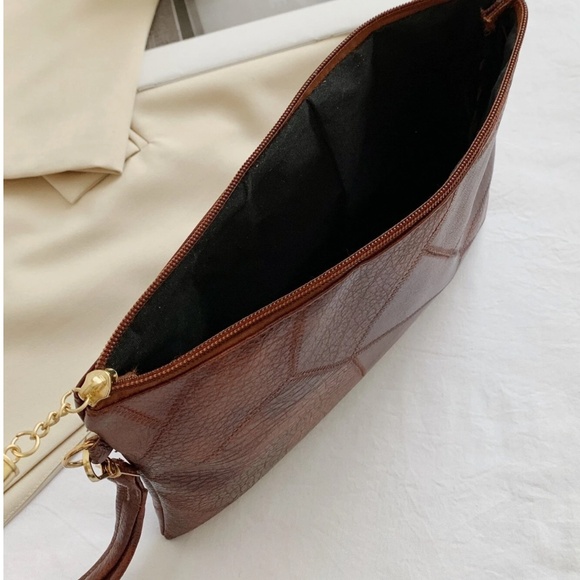 Luxe Vegan Leather Tassel Zipper Clutch wristlet - Picture 5 of 8